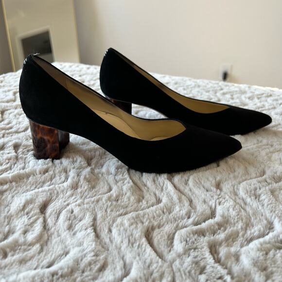 Sarah Flint Made in Italy Perfect Emma Black Suede Block Heel Pump - Picture 9 of 12